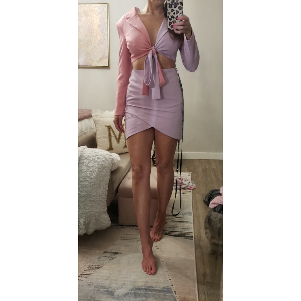 Lavish Alice Color Block Blazer Wrap Dress - Picture 10 of 16